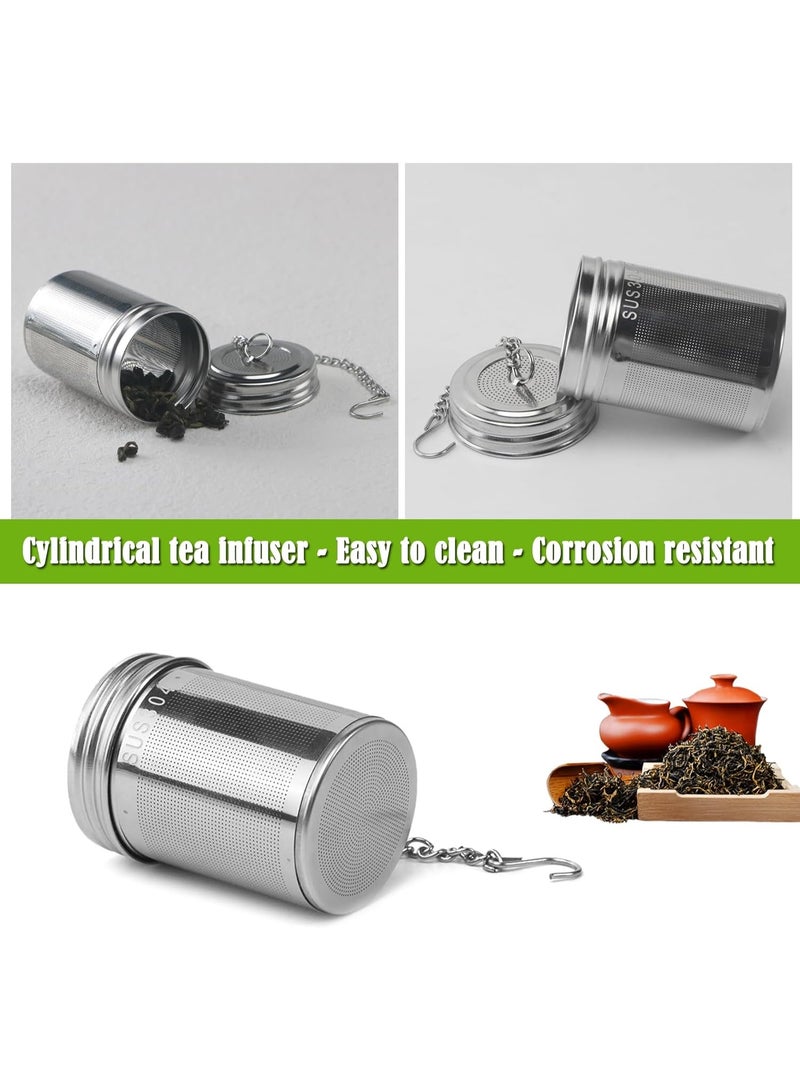 Stainless Steel Tea Infuser, Tea Infuser for Loose Tea, with Drip Trays and Lid, Extra Fine Mesh Tea Infuser, for Loose Leaf Tea, Herbal Tea, Mugs Teapots Spice(Diameter 3.8cm) - Image 4